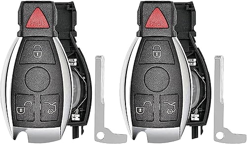 2 carcasas de repuesto para llave remota, compatibles con vehículos Mercedes, MPN IYZDC07-03 (sin electrónica ni chip en el interior)