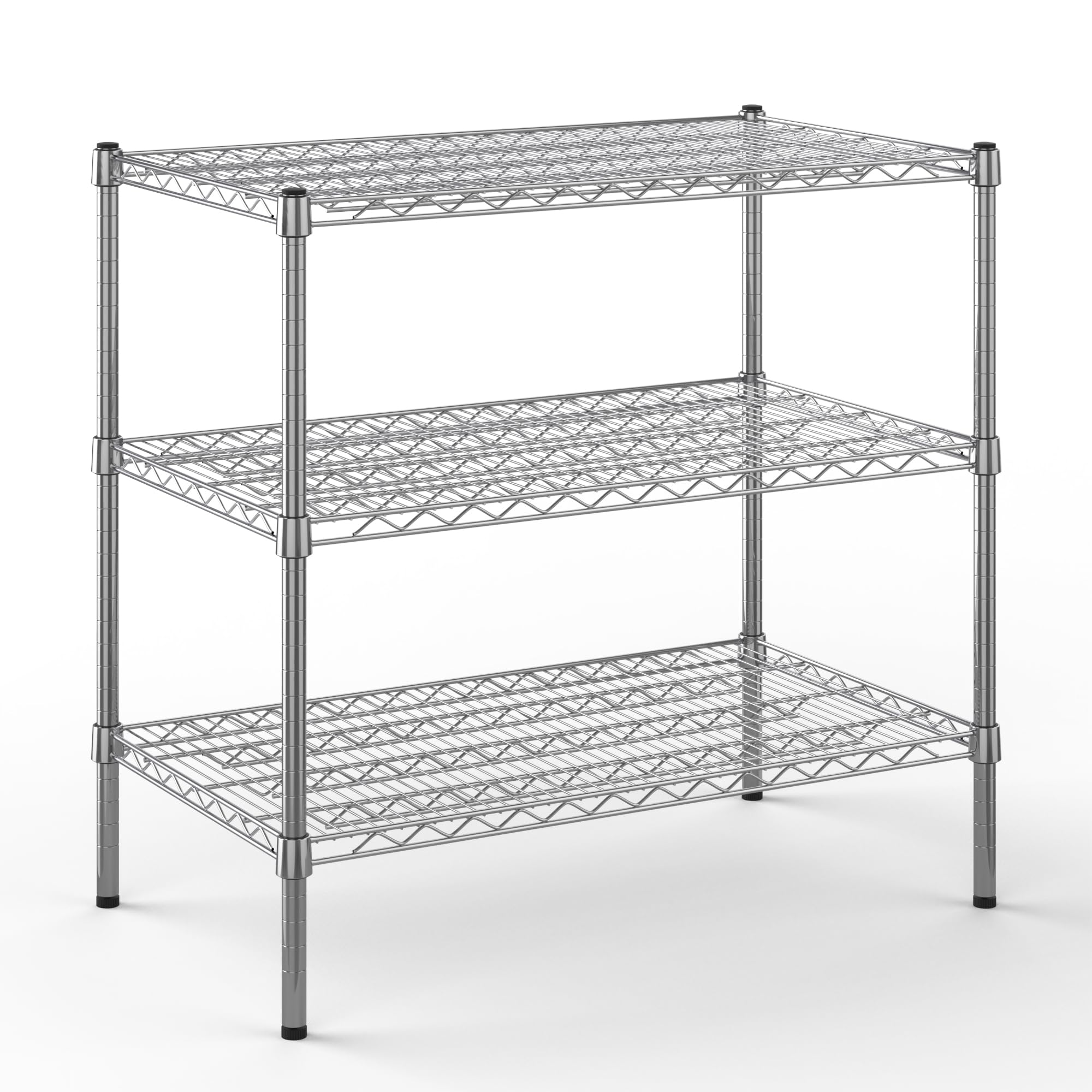 21" Deep x 36" Wide x 34" Height Wire Shelving Kit | 3-Tier | NSF Commercial Storage Rack Unit