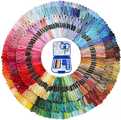 136 colores hilo de bordado hilo de punto de cruz de algodón pulseras de amistad hilo de coser hilo de costura artesanal hilo DIY con herramienta de