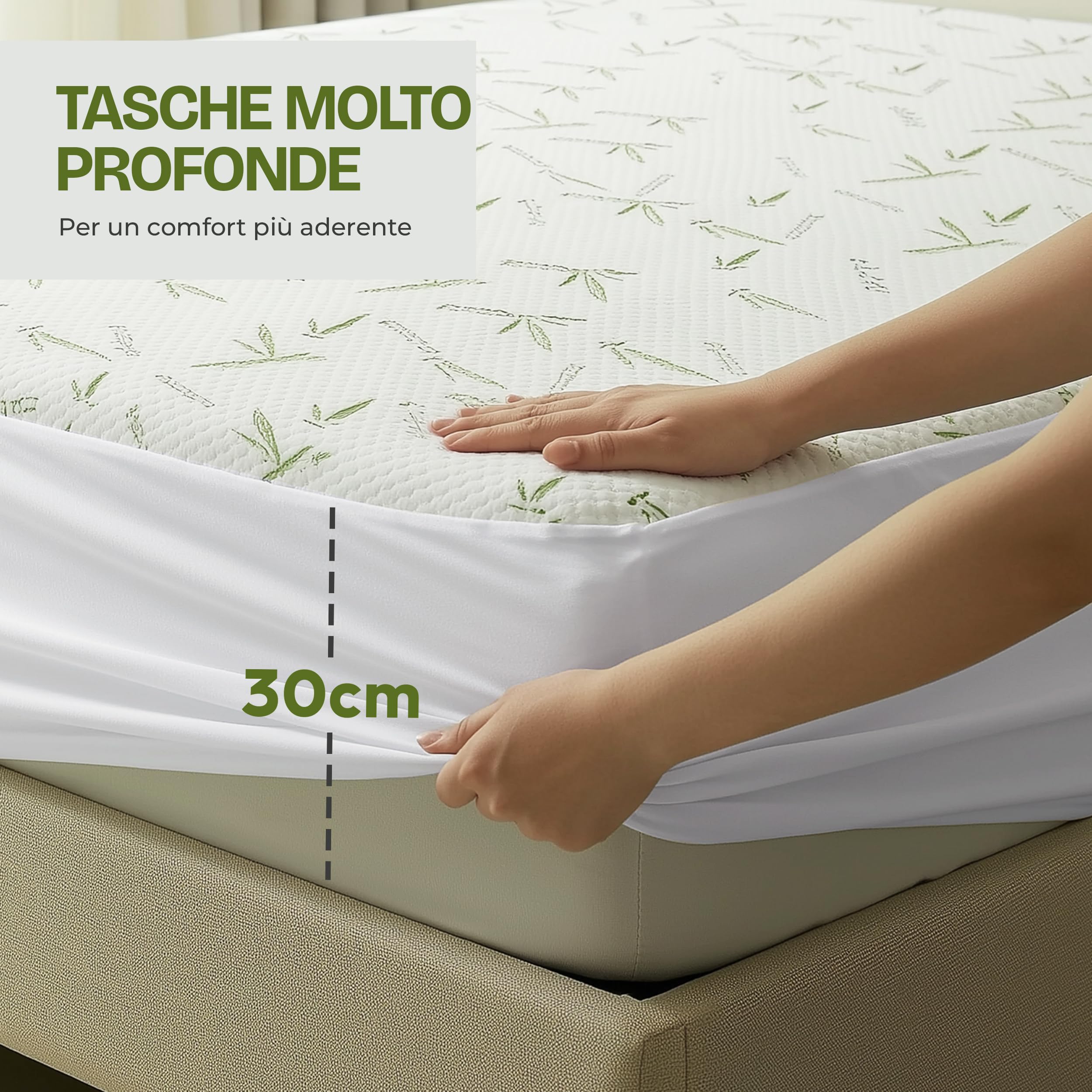 Utopia Bedding Coprimaterasso Singolo Impermeabile 90 x 190 x 30 cm, Certificato OEKO-TEX, Proteggi Materasso, Traspirante, Lavabile, Stile Montato Tutto Intorno Elastico