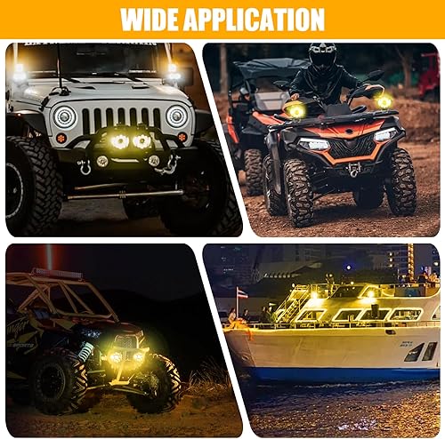 Miniatura 7 de Luz de conducción LED redonda de 7 pulgadas, 2 barras de luz LED de 80 W con soporte de montaje para SUV, camión, cuatrimoto, SUV, luz de trabajo