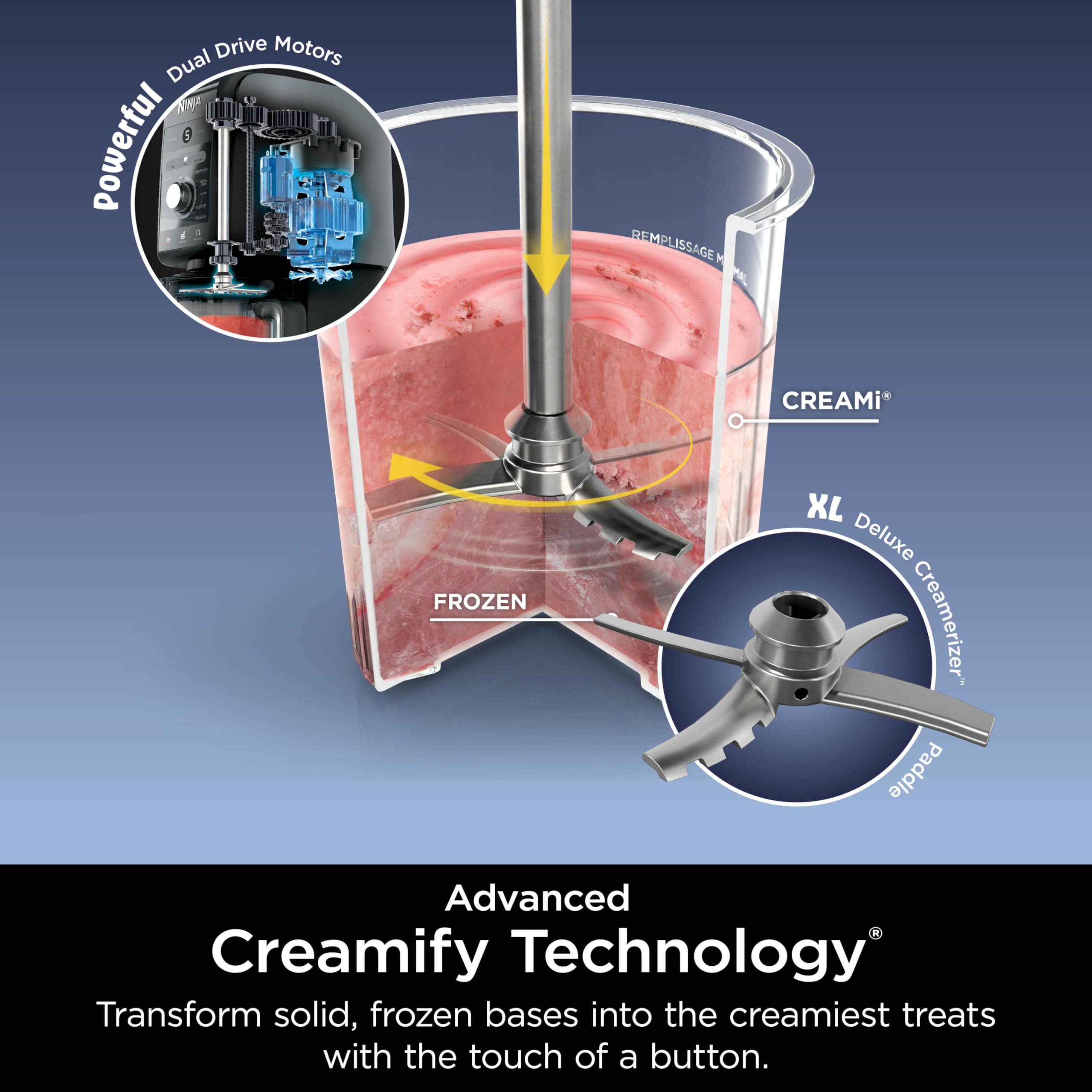 Ninja CREAMi Deluxe Ice Cream & Frozen Treat Maker for Ice Cream, Sorbet, Milkshakes, Frozen Yogurt, & More, 11-in-1, XL Capacity, Silver, Includes (2) Family-Sized 24 oz. Tubs, NC501 - Image 5