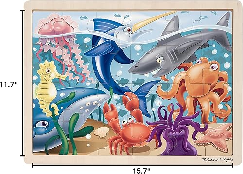 Miniatura 10 de melissa  doug animales bajo el mar océano rompecabezas de madera Versión estándar Multicolor
