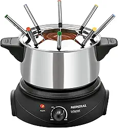 MONDIAL Panela Elétrica de Fondue, Preto/Prata, 1200W, 110V - FD-02