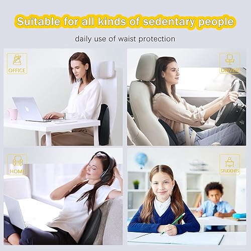 Miniatura 9 de SPRFUFLY Make Relaxing - Almohada para reposacabezas de automóvil + almohada de apoyo lumbar para automóvil, 100% espuma viscoelástica con funda