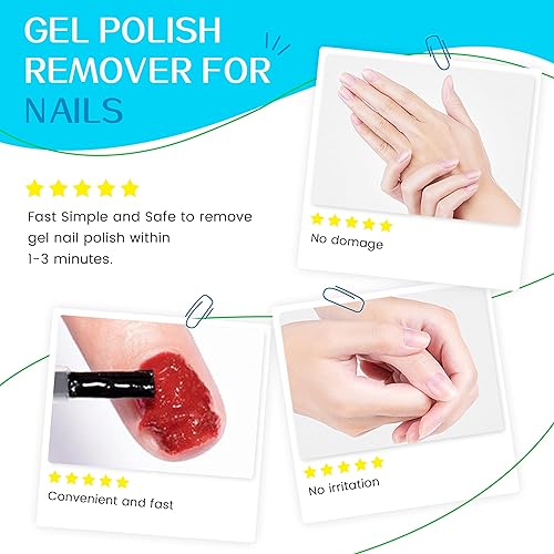 Miniatura 4 de AIJIMEI Removedor de esmalte de gel para uñas, 2 onzas líquidas, 2.0 fl oz, eliminación rápida y fácil del removedor de gel para uñas, 1-3 minutos,