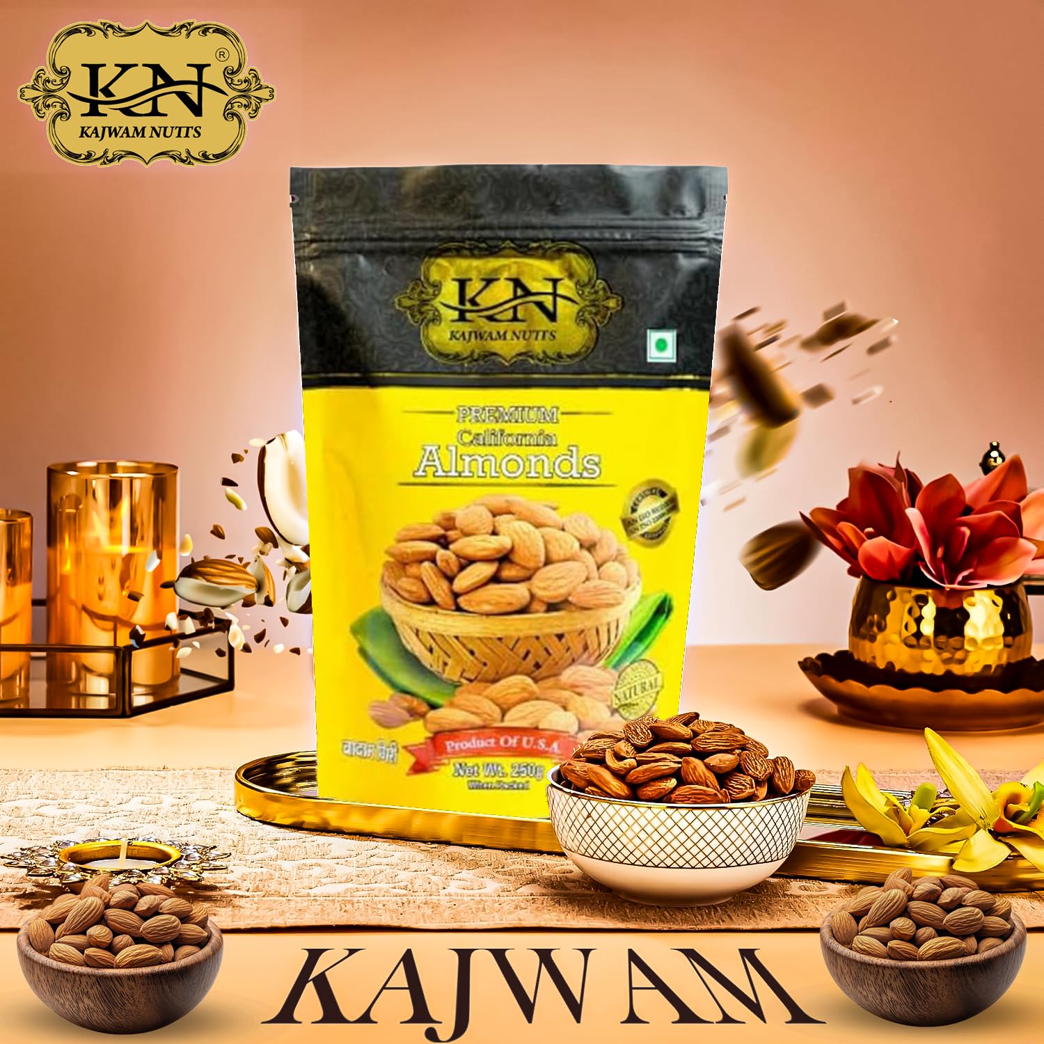 Kajwam Nutts Premium California Almond |Badam Giri NP 250 gram | High in Fiber & Boost Immunity |Natural Badam Giri | Gluten Free 3