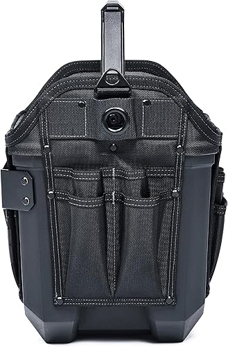 Miniatura 3 de ToughBuilt Bolsa de herramientas de boca masiva de 12 pulgadas, bolsa compacta de cuerpo duro de apertura ancha con asas reforzadas, 31 bolsillos y