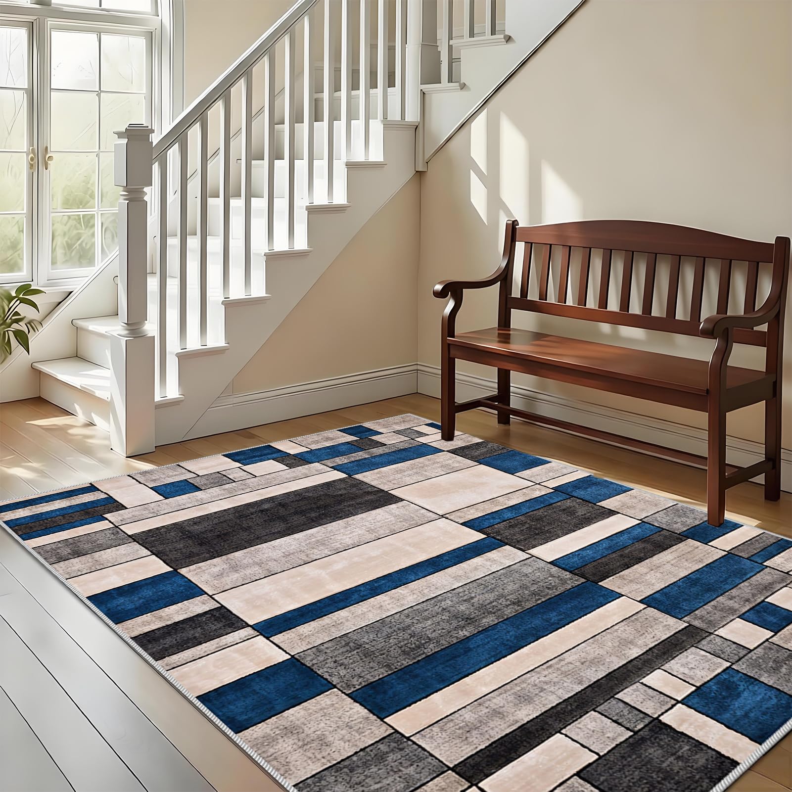 Dywan do salonu, z krótkim włosiem, 180 x 240 cm, do kuchni, korytarza, sypialni, salonu, sypialni, salonu, jadalni, kuchni, nadaje się do prania, antypoślizgowy, do sypialni
