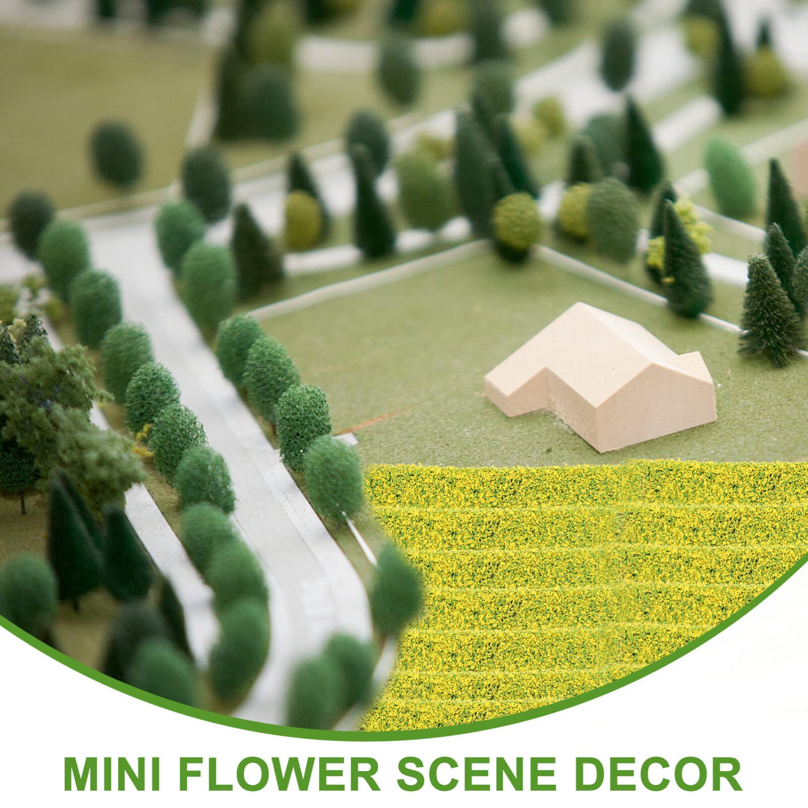 SUPVOX 20pcs Mini Shrub Cluster Simulation Flower Groups for Miniature Landscape Scenery Bright Sponge Material for Table Garden Train Railway Decor