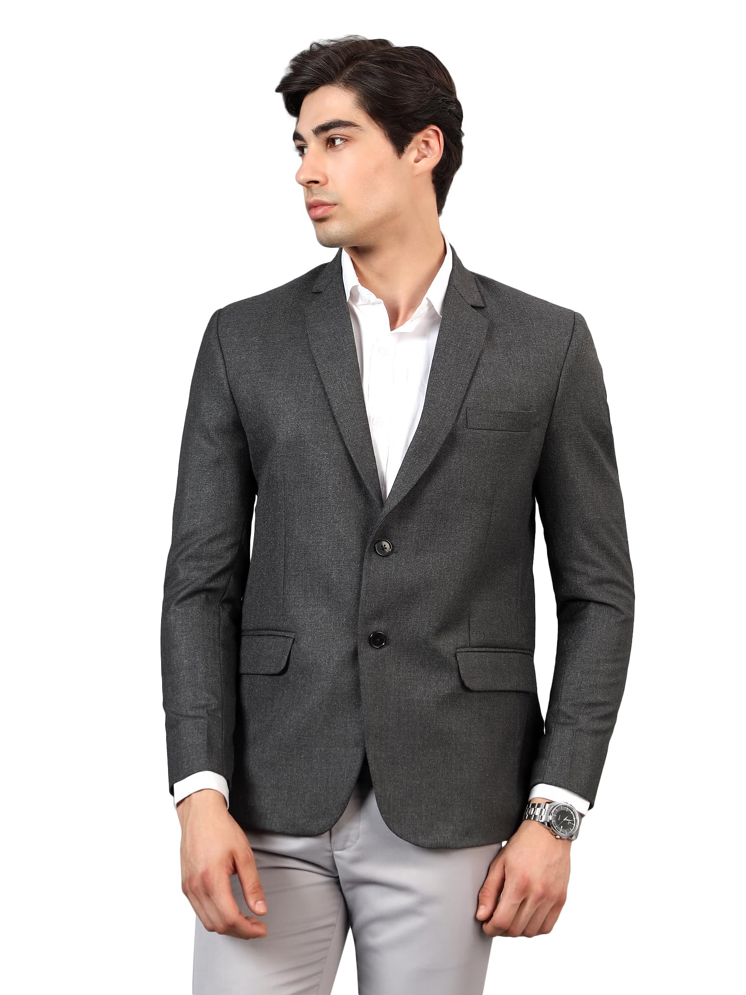 rb rajniti blazer Men's Pinstripe Double-Breasted Blazer, Slim Fit, Notch Lapel, Formal-picture-32