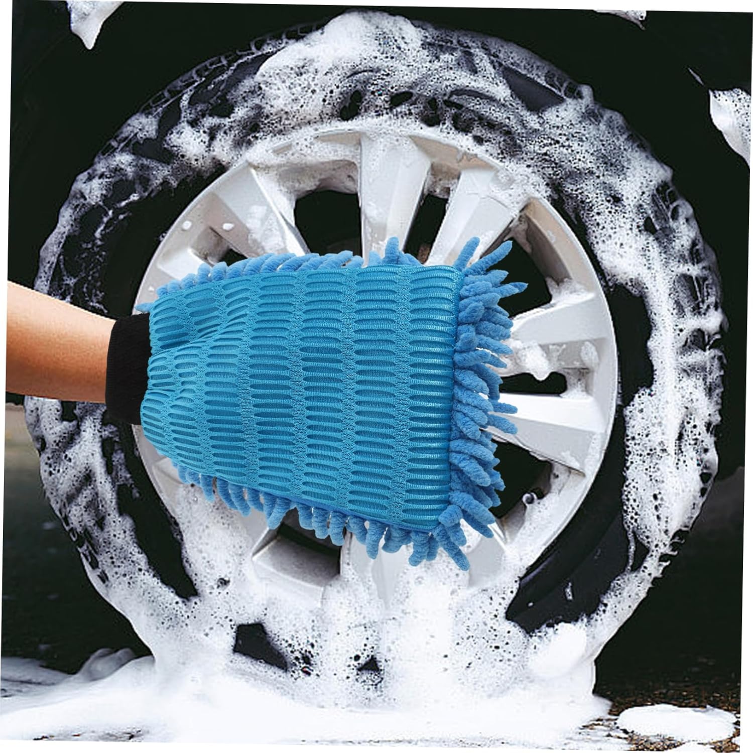 Car Washing Glove Soft Microfiber Chenille Mitt for Gentle Car Wash Versatile Double-Sided Cleaning Tool Furniture and Appliances