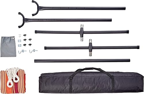 Miniatura 2 de Tienda Basics Hamaca doble resistente para 2 personas con soporte de acero de 9 pies que ahorra espacio y funda de transporte al aire libre,
