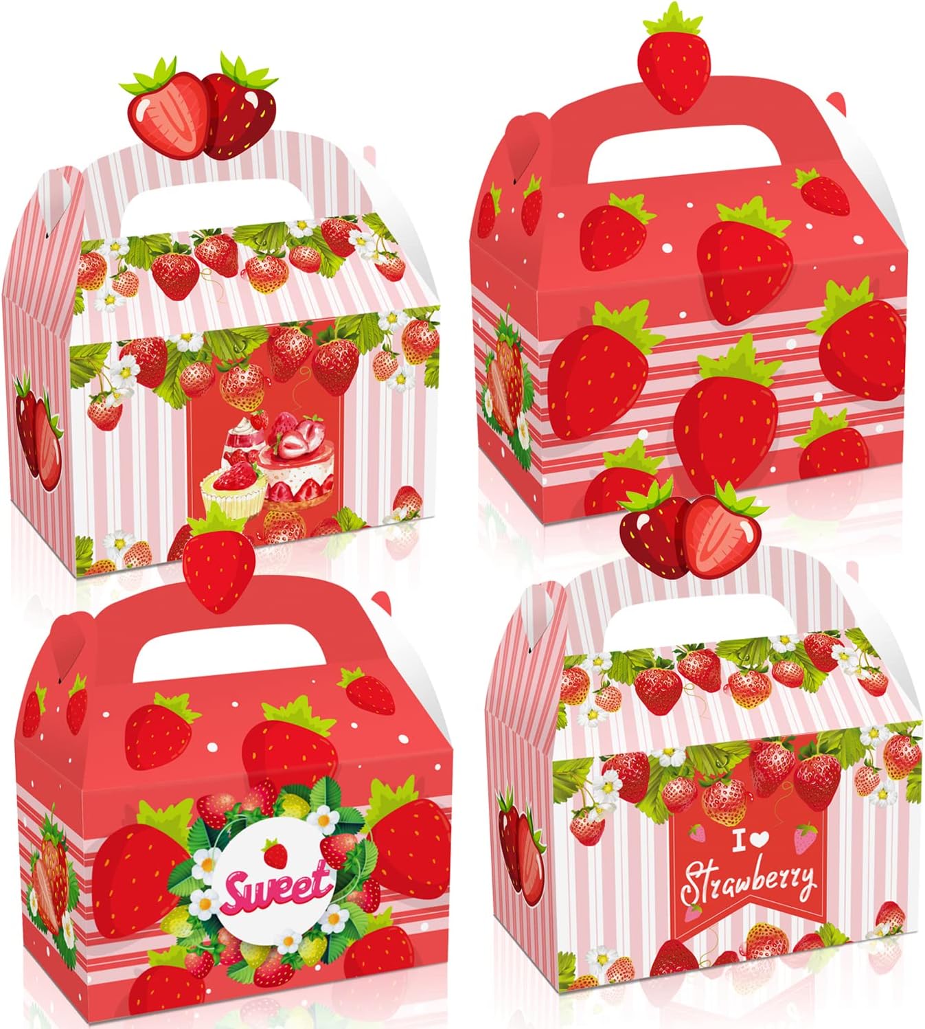 CANDY CHEF Stawberry Party Favor Treat Boxes 12 PCS