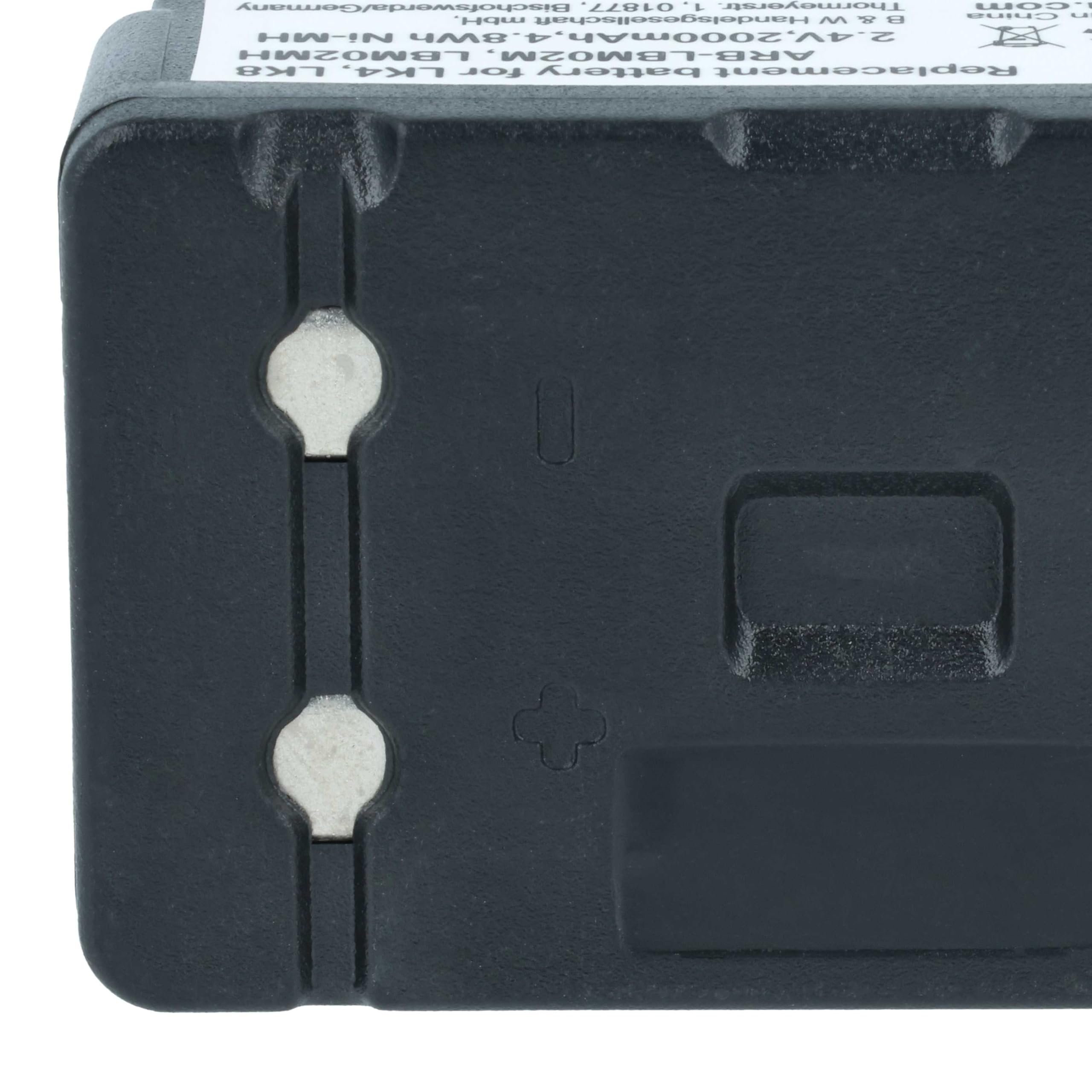 vhbw 5X batería reemplaza Autec ARB-LBM02M, LBM02MH para Mando a Distancia, Control Remoto (2000 mAh, 2,4 V, NiMH)
