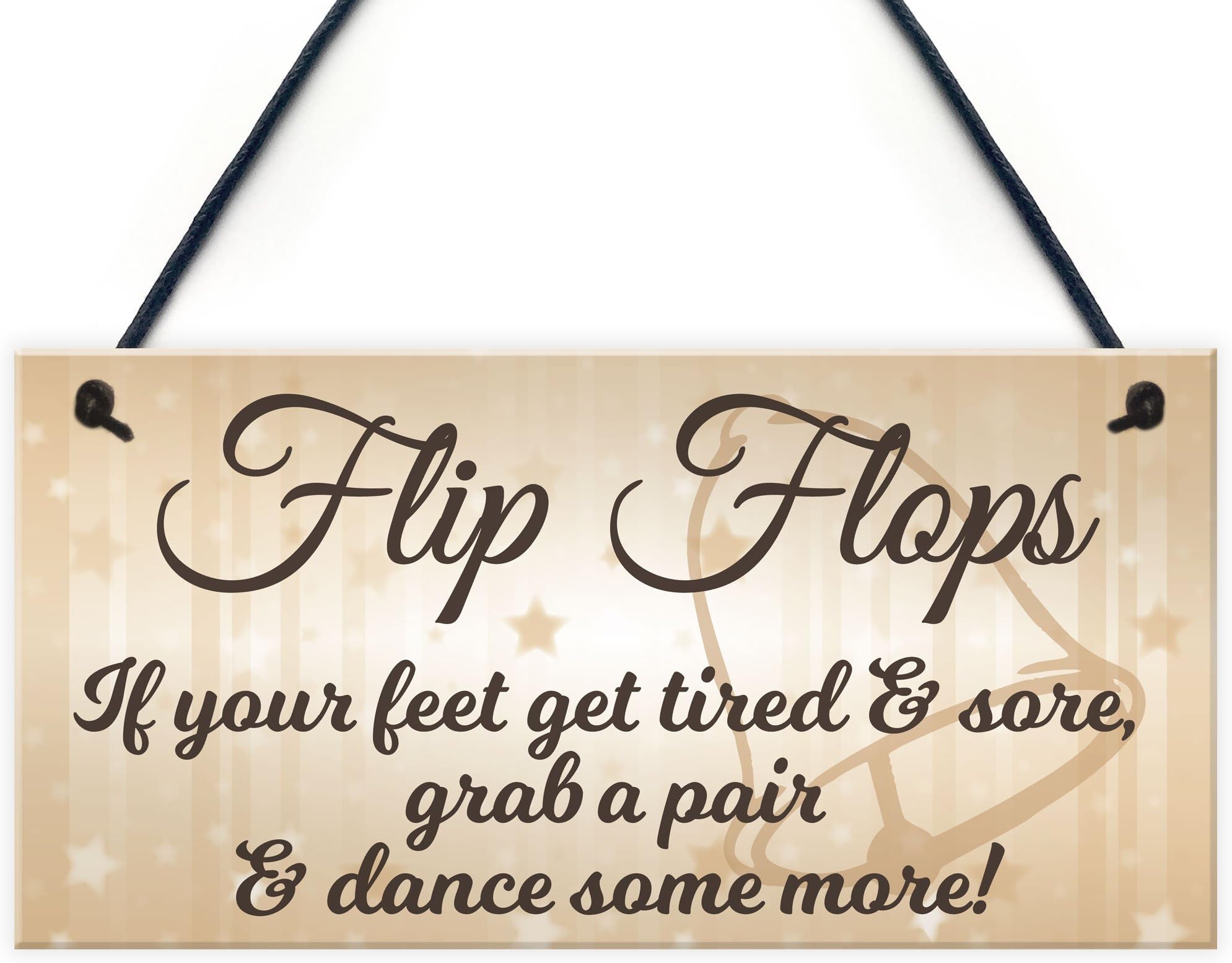 Flip Flop Grab A Pair and Dance Prop Hanging Plaque Decoration Gift Sign