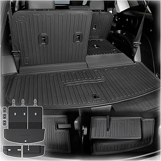 Cargo Mat Backrest Mats for 2026 Hyundai Palisade 7&8 Seats (Only Gas), All Weather TPE Cargo Liner Trunk Lower Mat Accessories (2026 | 2-in-1 Cargo Mat+Trunk Lower Mat)