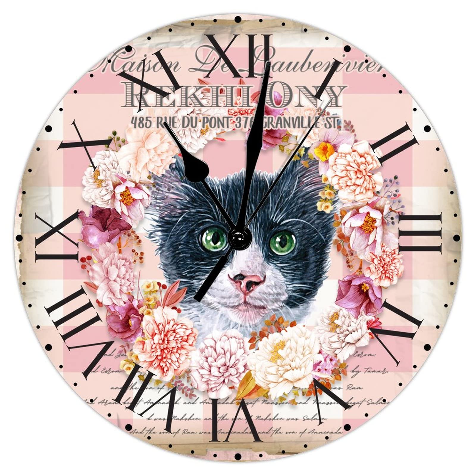 Horloge murale antique romaine en PVC de 30 cm silencieuse pour salon