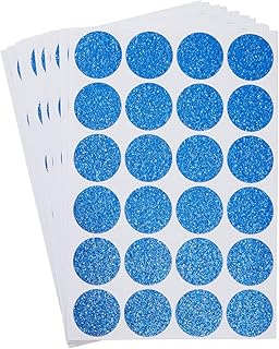 Sponsored Ad - 360 Pack Round Blue Glitter Dots, Sparkle Stickers for Invitations, Envelopes, and DIY Crafts (1 in)