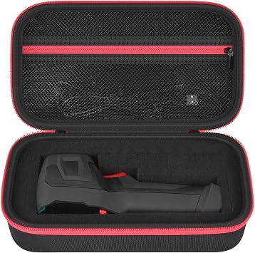 Boobowl Hard Thermal Camera Case for TOPDON TC004, for HSFTOOLS HF96, H128 | Infrared Camera Box, Removable Foam and Storage Pocket for USB Cables and Calibration Cards, Technicians, Case Only - Black