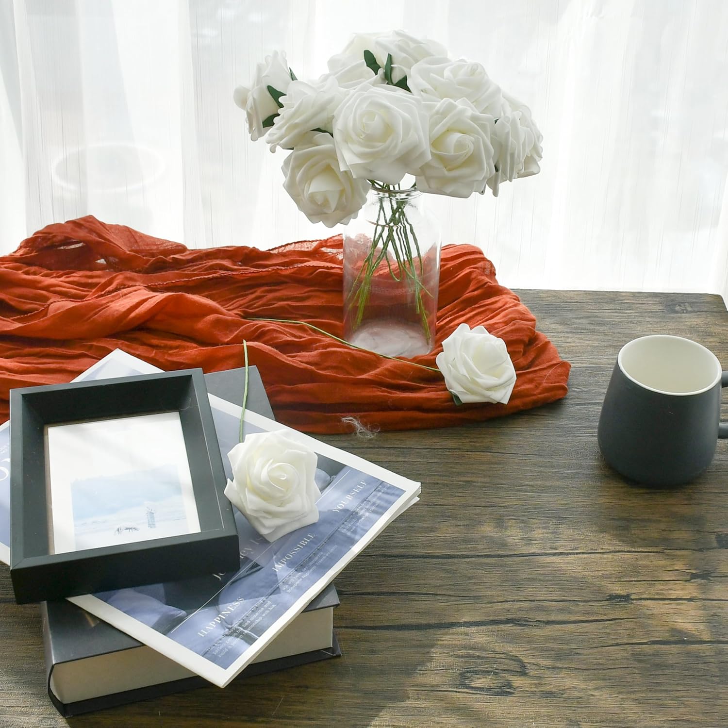 Mandy's 25pcs White PE Foam Roses in Elegant Gift Packaging for Easter – Artificial Rose Heads for Wedding Centerpieces, Bouquets, DIY Floral Crafts, Bridesmaid Gifts - Image 4