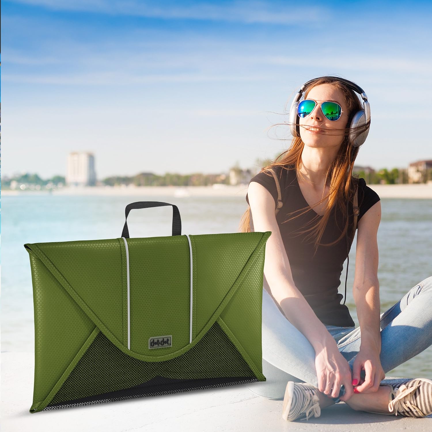 Dot&Dot 18 Inches Packing Folder Backpack Accessory to Avoid Wrinkled Clothing (One piece, Green)