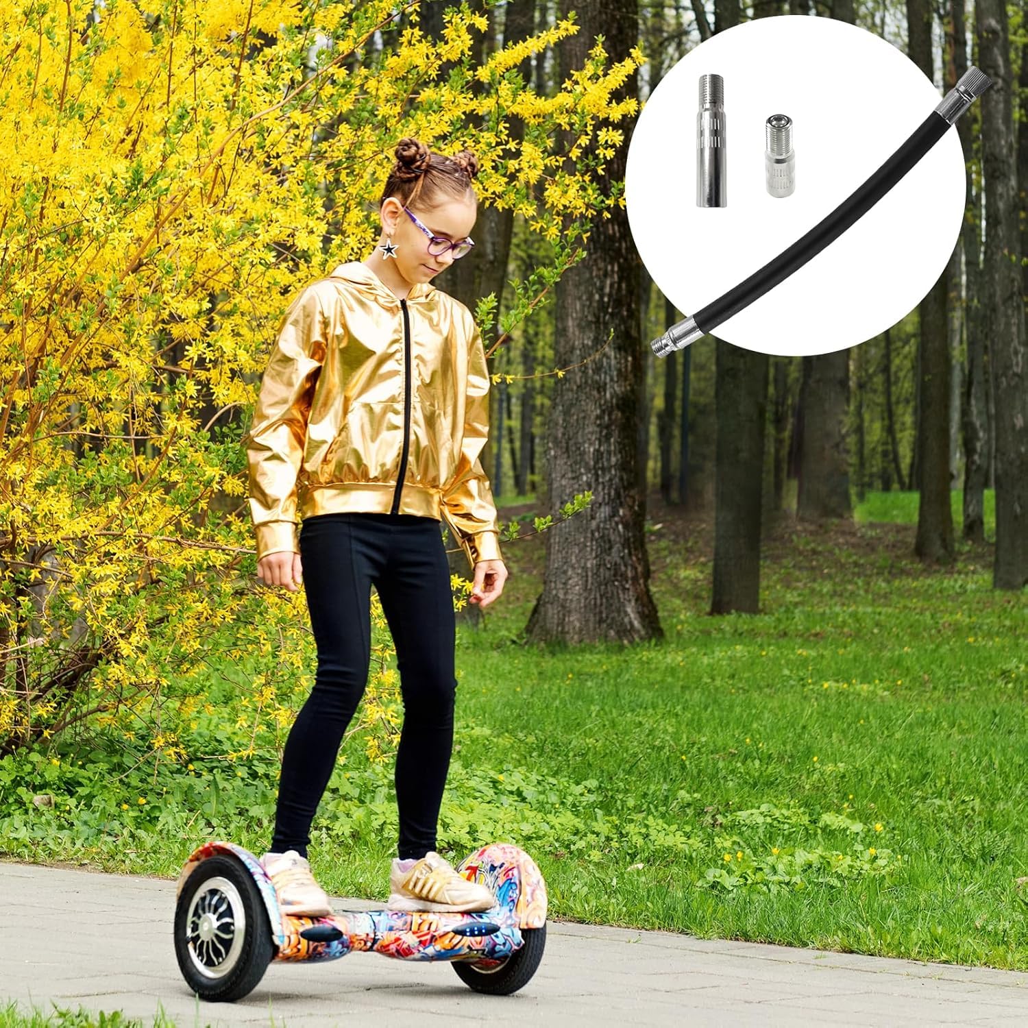 6 sztuk nadmuchiwanych przedłużek zaworów, 2 sztuki 16 cm z 4 przedłużkami zaworów, uniwersalne do rowerów, motocykli, skuterów elektrycznych M365 Pro Pro2 1S, elastyczne gumowe przedłużenie zaworu do