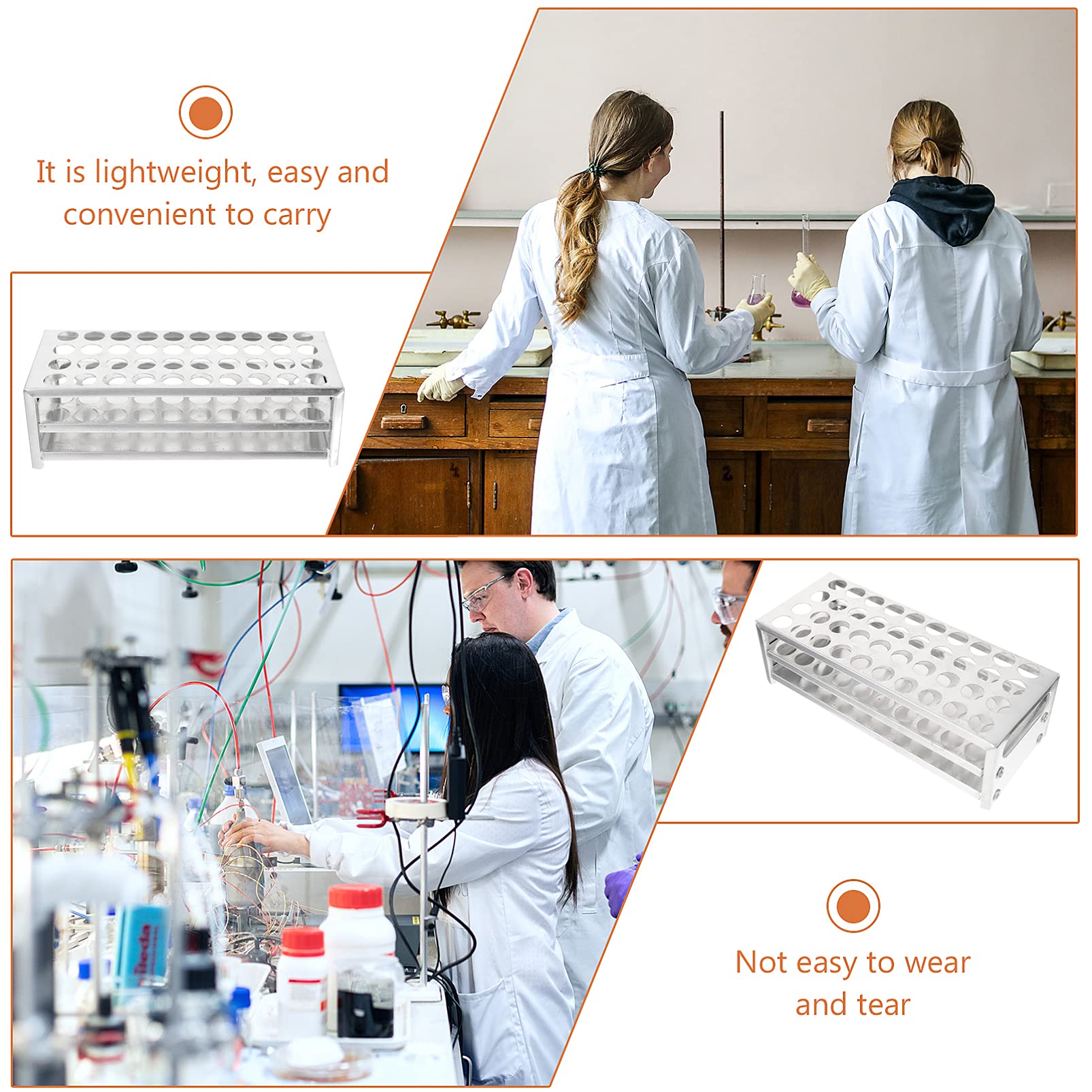 Stojak na probówki laboratoryjne z akrylowym wyświ Stojak na probówki aluminiowe, zdejmowany, uchwyt na probówki laboratoryjne, stojak na sprzęt laboratoryjny