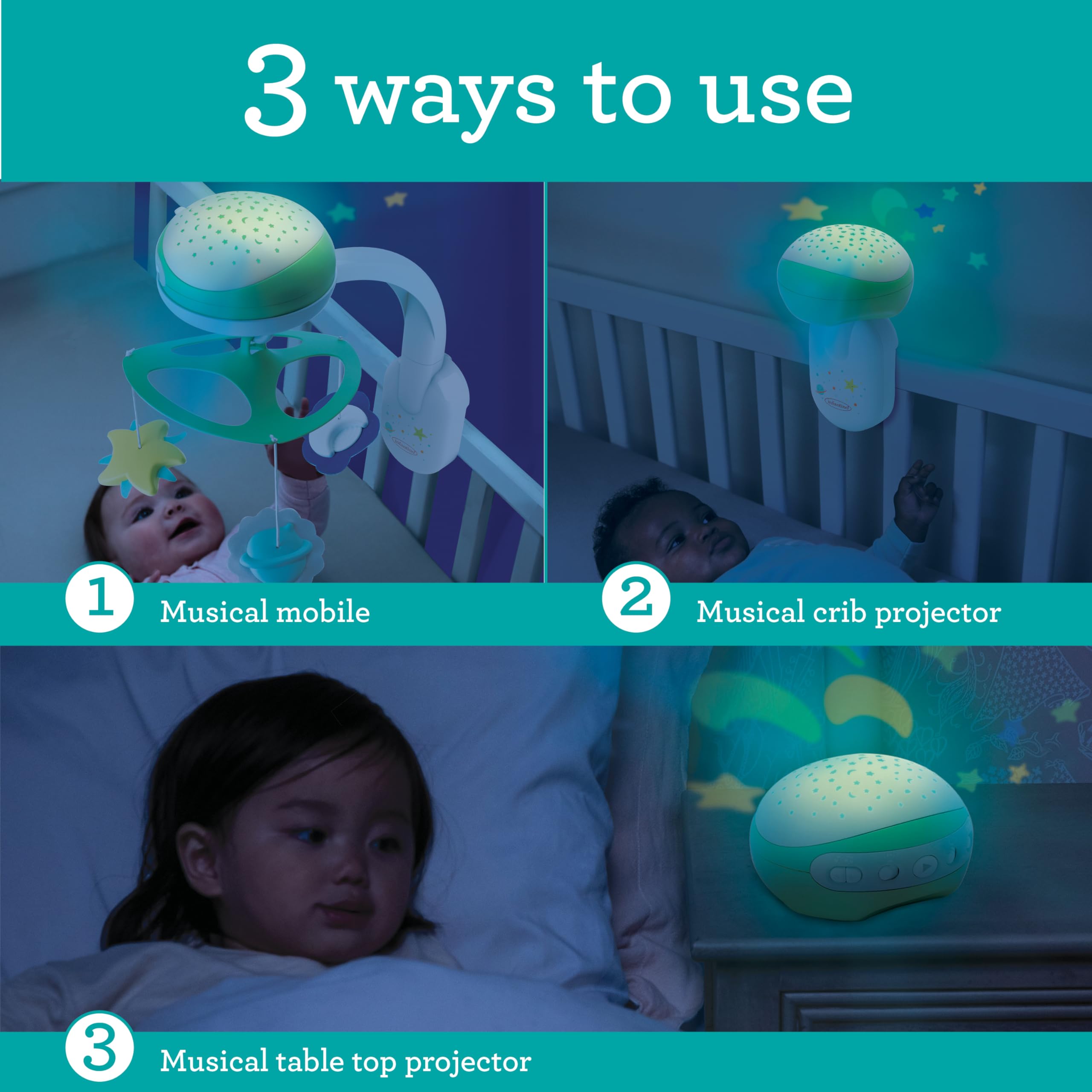 Infantino Projecteur musical mobile 3 en 1