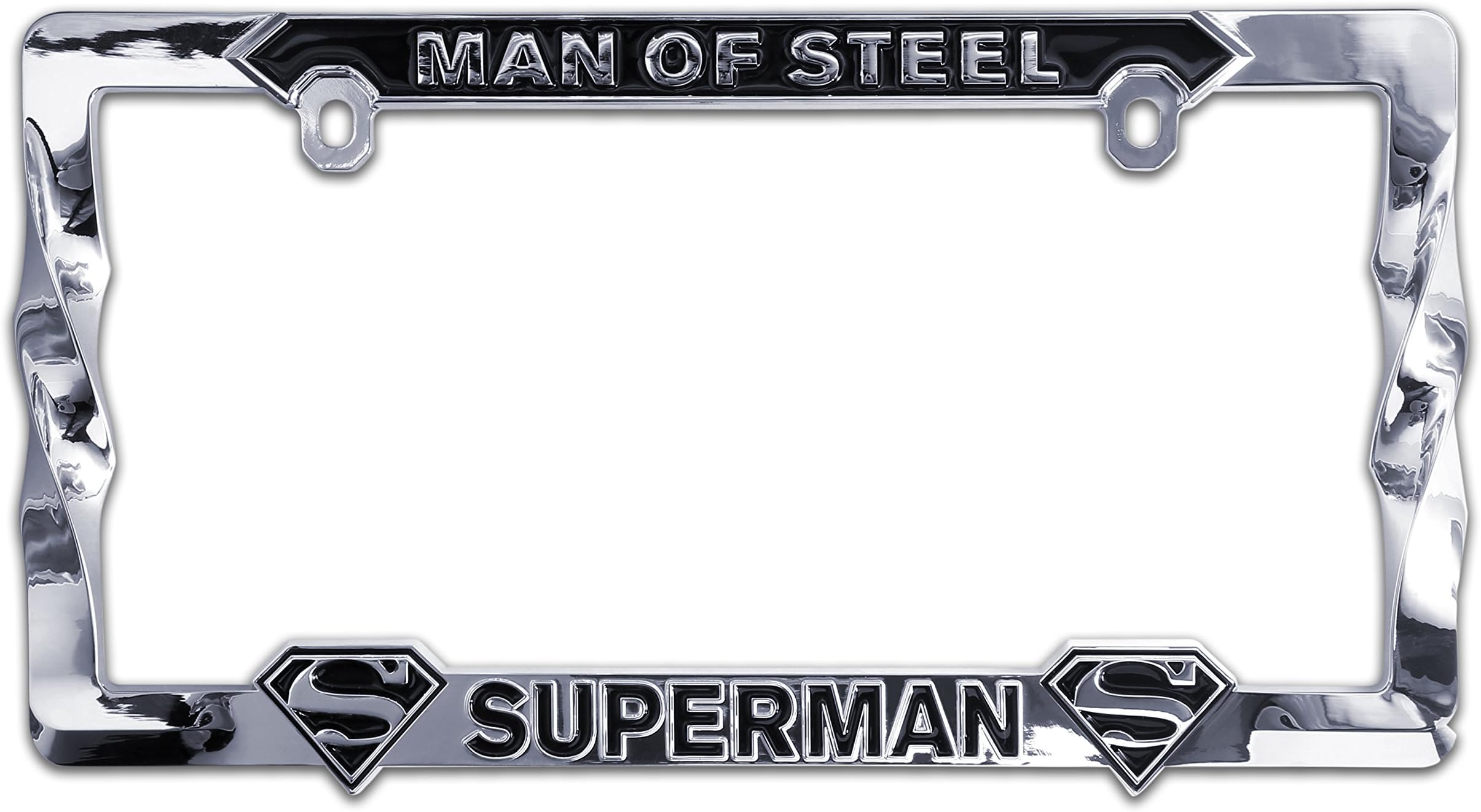 Elektroplate Officially Licensed - DC Comics Superman Chrome-Plated All-Metal Standard Size Premium 3D License Plate Frame Tag Holder for Cars/SUVs/Trucks Weather-Proof Automotive Accessory
