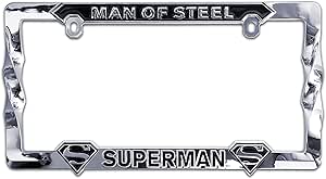 Superman Man of Steel 3D Metal License Plate Frame
