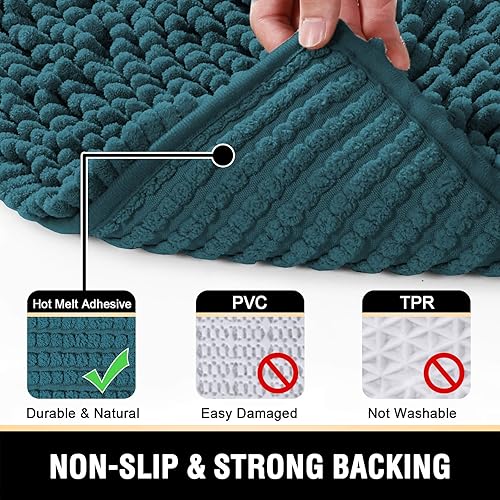 Miniatura 6 de Alfombras de baño Tapetes para baño antideslizante de chenilla de lujo alfombra de baño alfombra extra suave y absorbente Tapetes peludos lavables