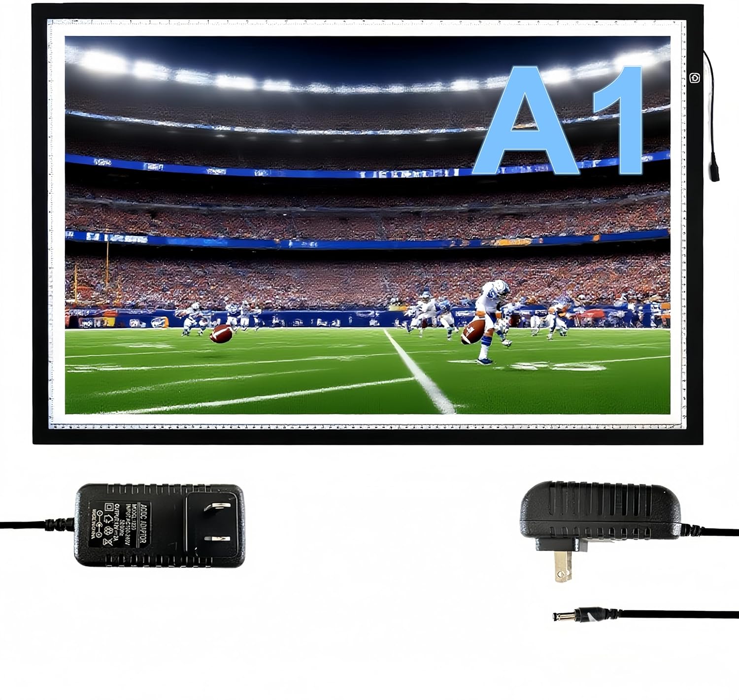 A1 (35in X 23.6in) LED Light Pad for Diamond Art Painting & Tracing, Sketching, Designing, DC Adapter Powered Light Board with 5 Brightness Levels No Mesh No Dot Black A1 (Double Light Strips). Not Tested