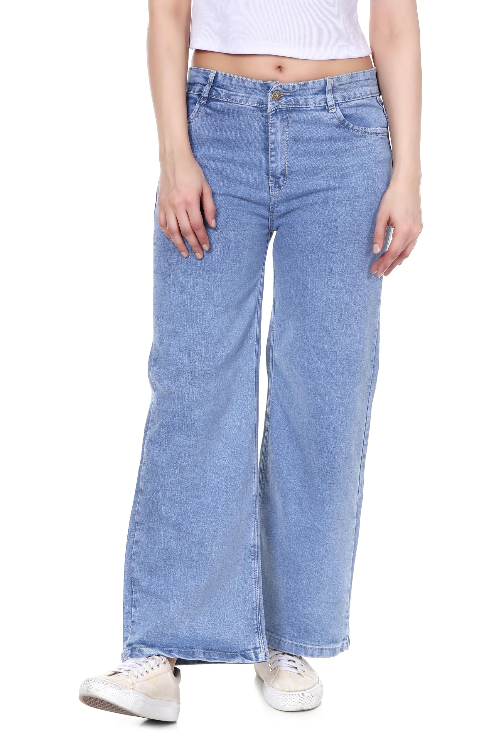 Women's High Waist Denim Jeans, Stretchable Soft Fabric, Trendy Casual College and Office Wear Bottom-picture-16