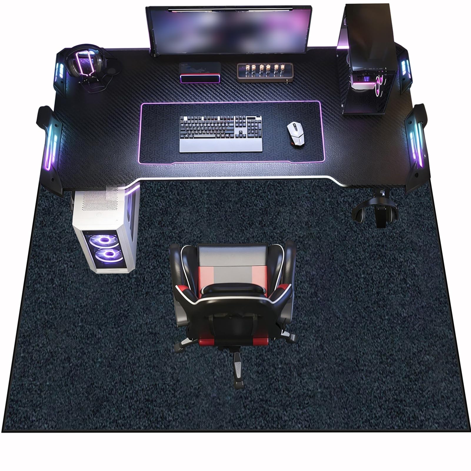 Tapis Chaise Gaming Antidérapant, 200 x 300 cm Tapis Chaise de Bureau, Tapis Protection Sol Chaise Bureau, Tapis de Sol pour Bureau Plancher de Bois, Tapis de Protection en carrelage