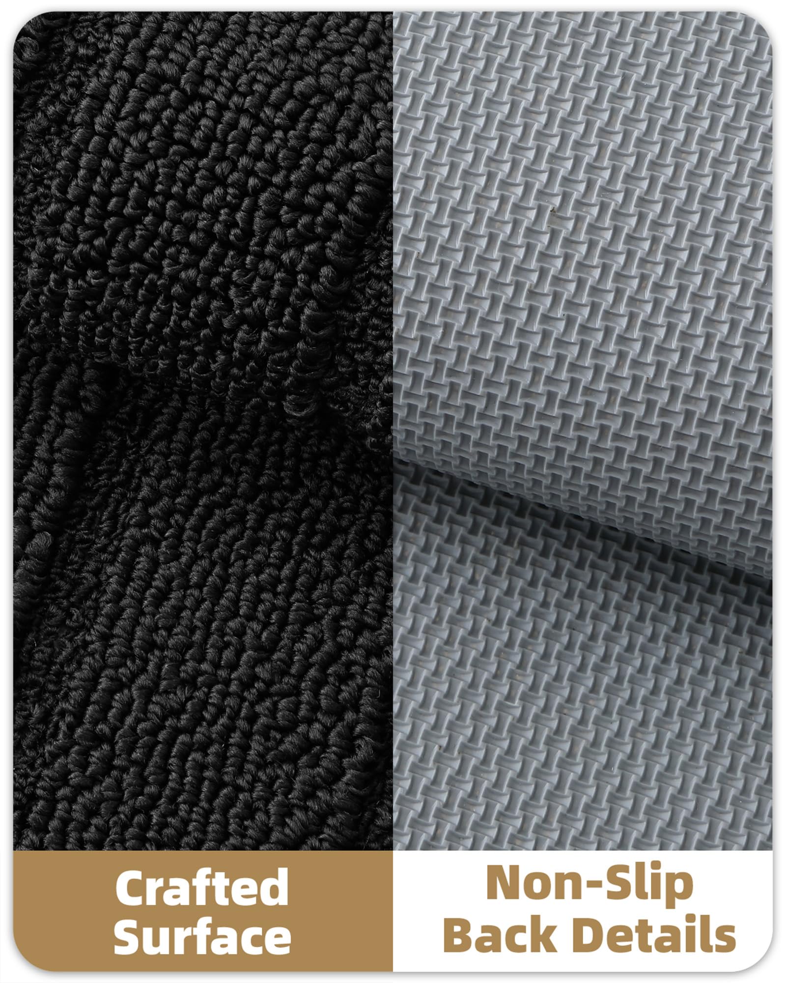 COLOR&GEOMETRY Zerbino Ingresso Interno 50x120cm, Tappeto Ingresso Interno Assorbente, Tappeto Entrata Interno Antiscivolo, Zerbino Ingresso Casa Lavabile Per Interni, Nero (Arrotolato SENZA Pieghe)