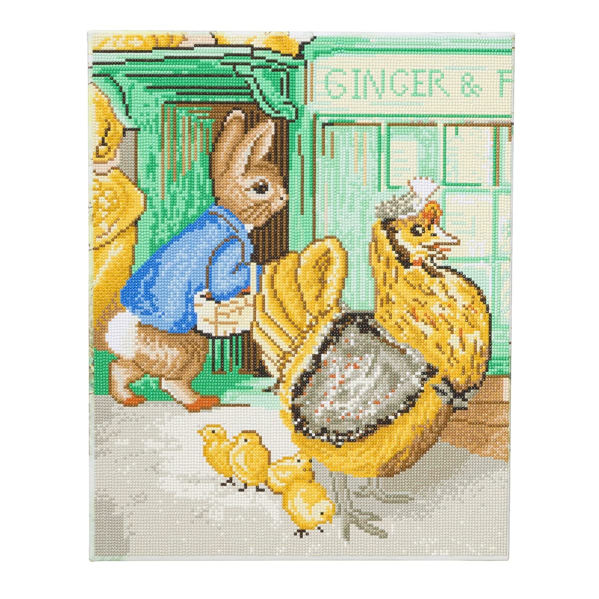 Craft Buddy STC Stores 40cm x 50cm Framed Canvas Crystal Art Gem Kit (Ginger & Pickles Store - Full Crystal - Peter Rabbit)