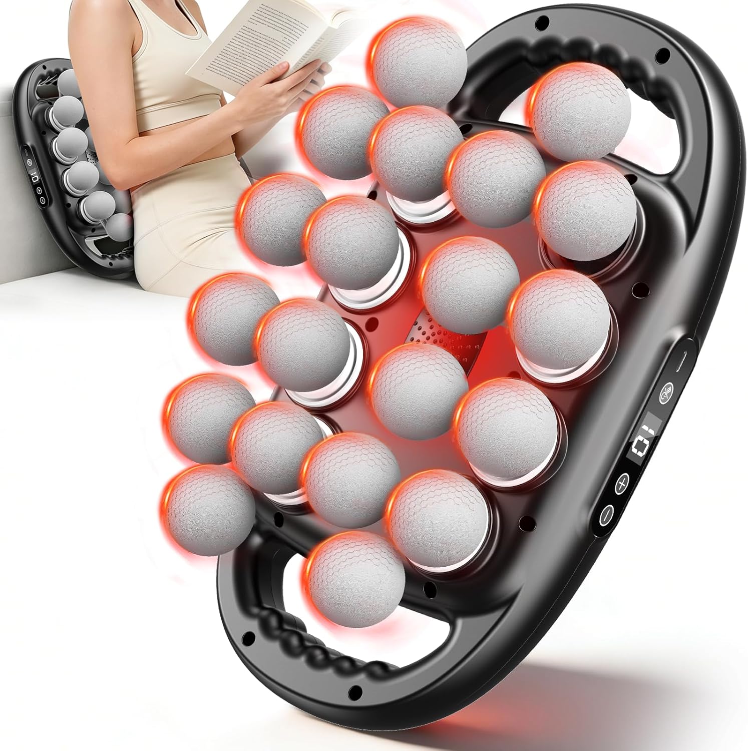 20-Head Massage Gun Deep Tissue, 9 Modes & 9 Intensity Levels Body Percussion Muscle Massager, Quiet Electric Handheld Massage Tools for Neck, Back, Shoulder, Waist, Leg, Feet, Daily Relaxation