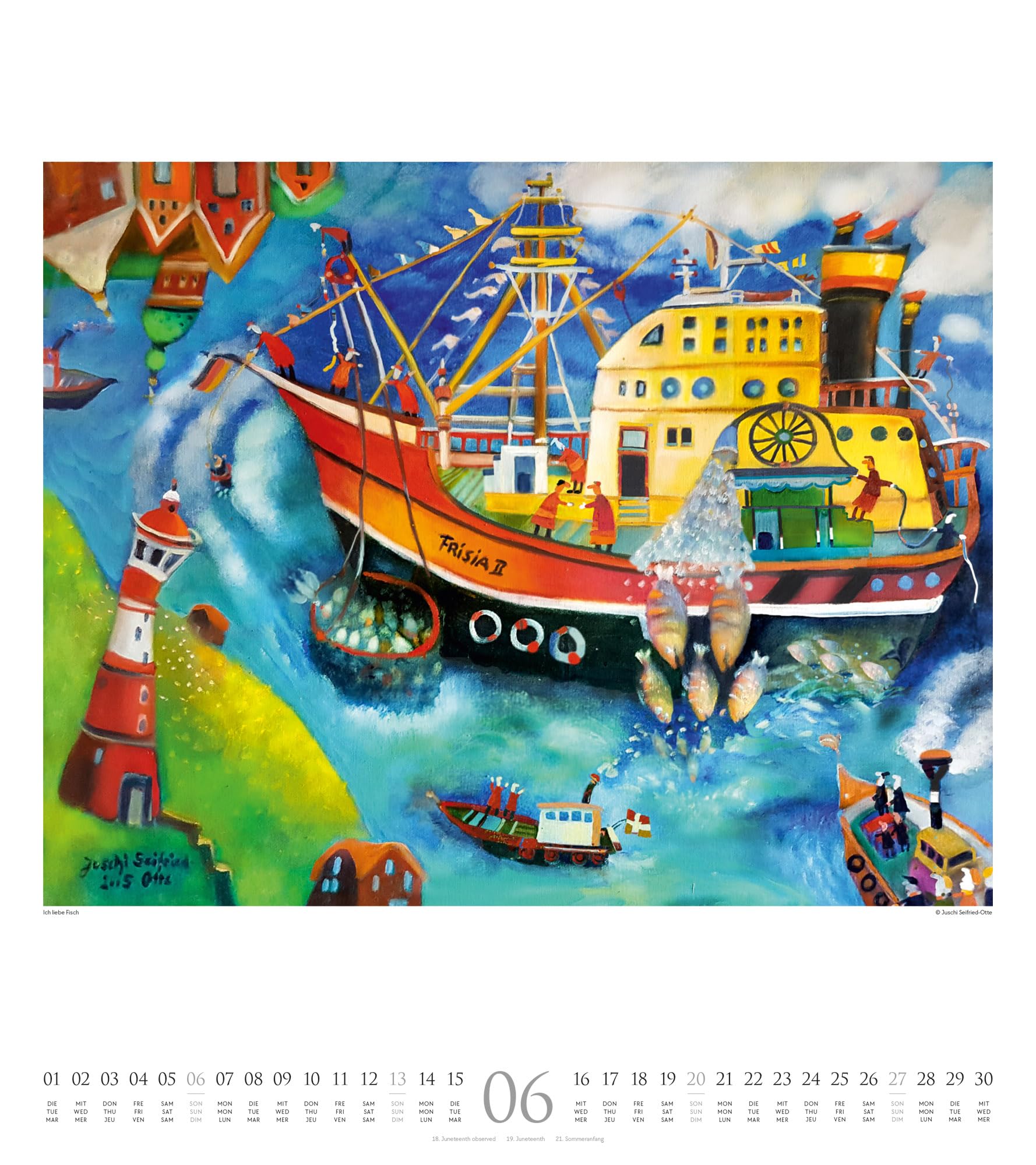 Naive Malerei Kalender 2027: Farbenfroher Kunst-Kalender im großen Hochformat (48x54 cm) | Fröhliche und fantasievolle Gemälde
