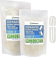 Vista 1 de XPRS Nutra Cápsulas separadas de gelatina tamaño 1 – 1000 cápsulas vacías de píldoras separadas en bolsas – Pastillas vacías transparentes