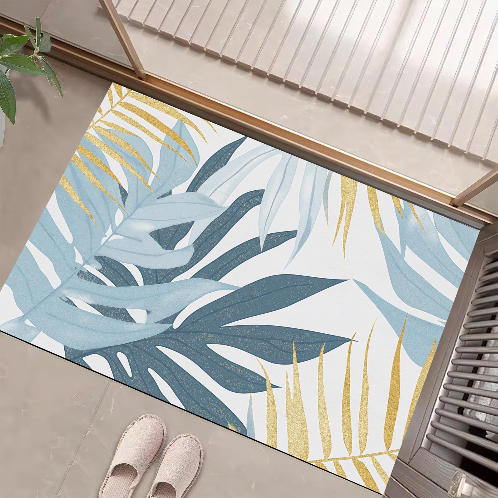 Felpudo que atrapa la suciedad para entrada y cocina, alfombrilla antideslizante de plantas