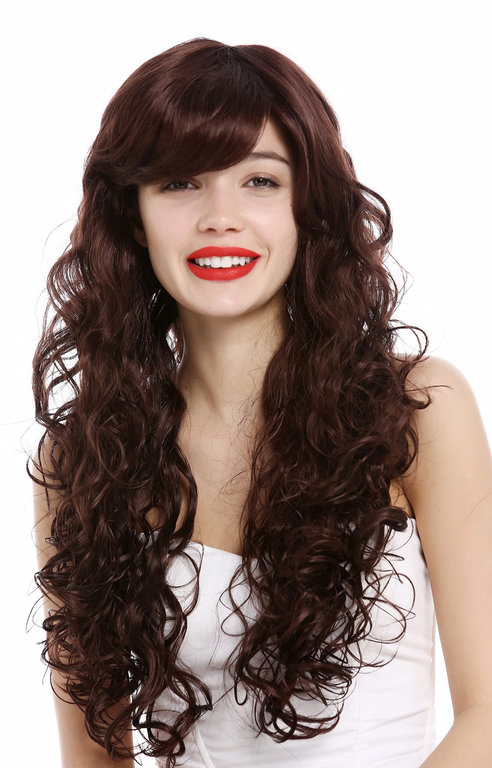 WIG ME UP - VK-36-33 Lady wig very long voluminous curled curls mahogany dark auburn, dark auburn (33)