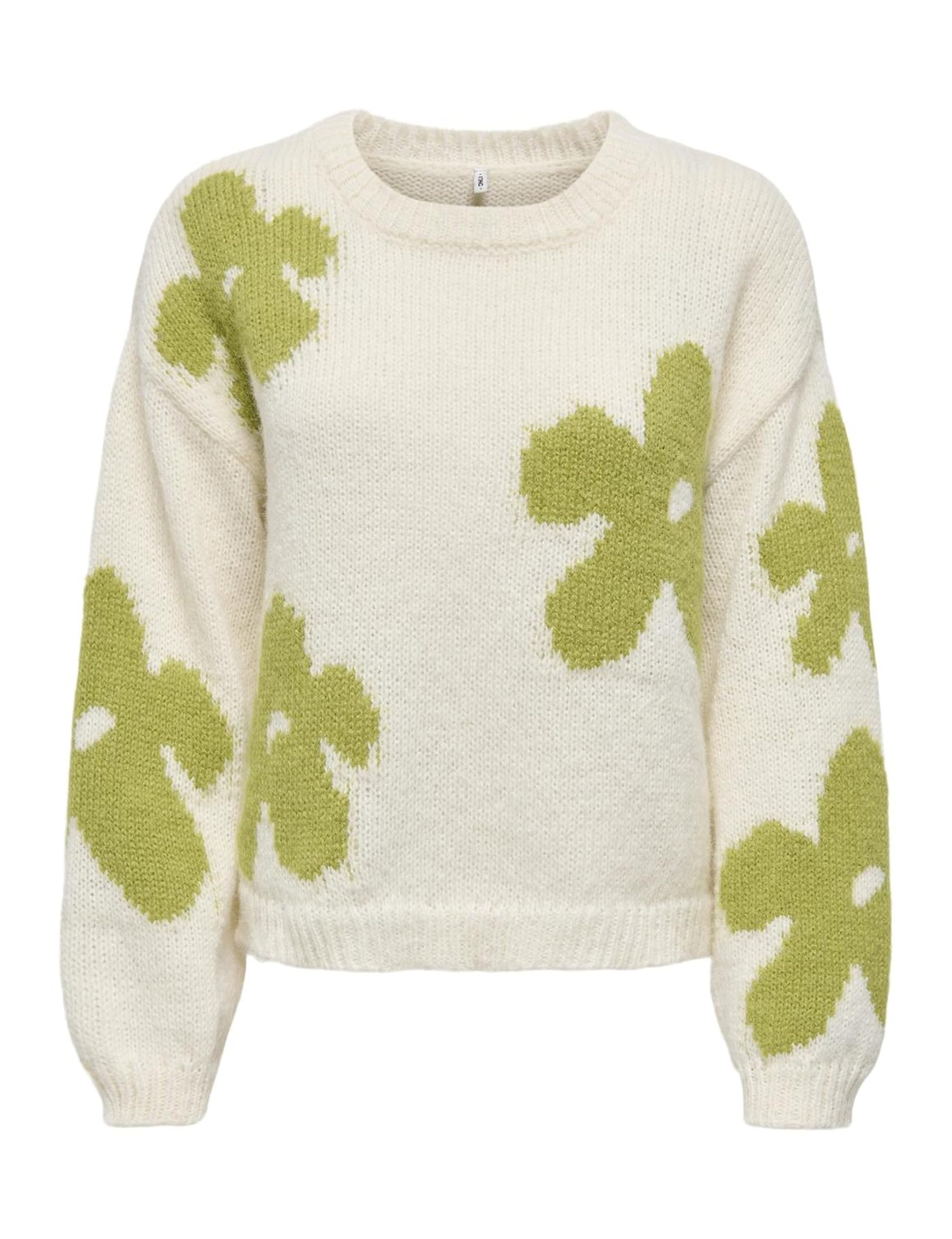 ONLY Damen Onlbootle Life Ls Flower O-Neck KNT Onlbootle Life Ls Flower O-Neck KNT (1er Pack)