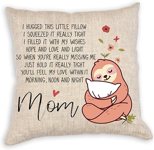 VILIGHT Fundas de almohada para mamá de 18 x 18 pulgadas, regalos divertidos para madres de hija e hijo, fundas de almohada cuadradas decorativas de