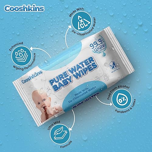 Miniatura 2 de Toallitas descloradas para bebés de agua pura con fórmula suave de 99.9% de agua con pomelo, extracto de 60 unidades (paquete de 1), comodidad pura