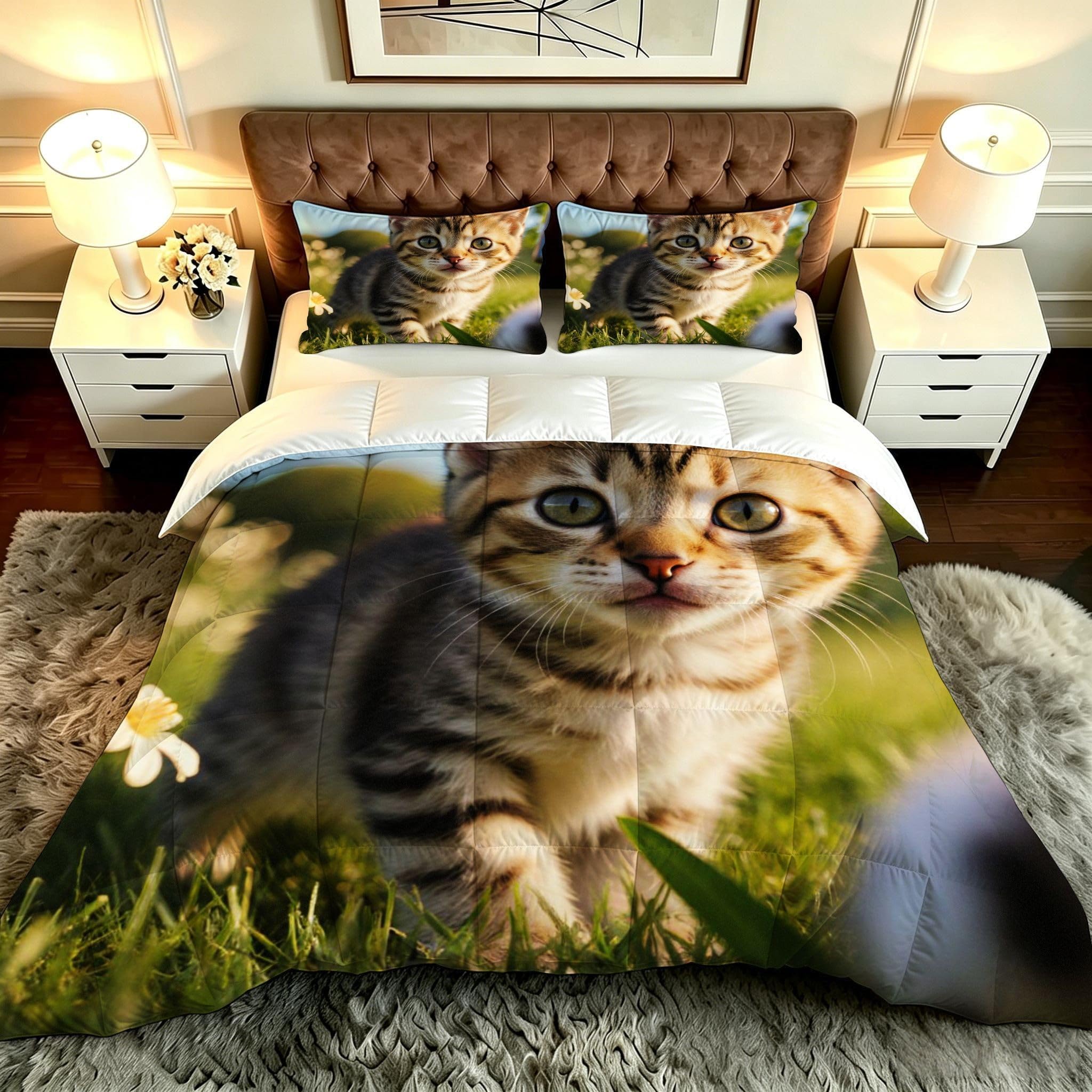 Couette 240x260 chaud alternative duvet chat 3D pour literie maison