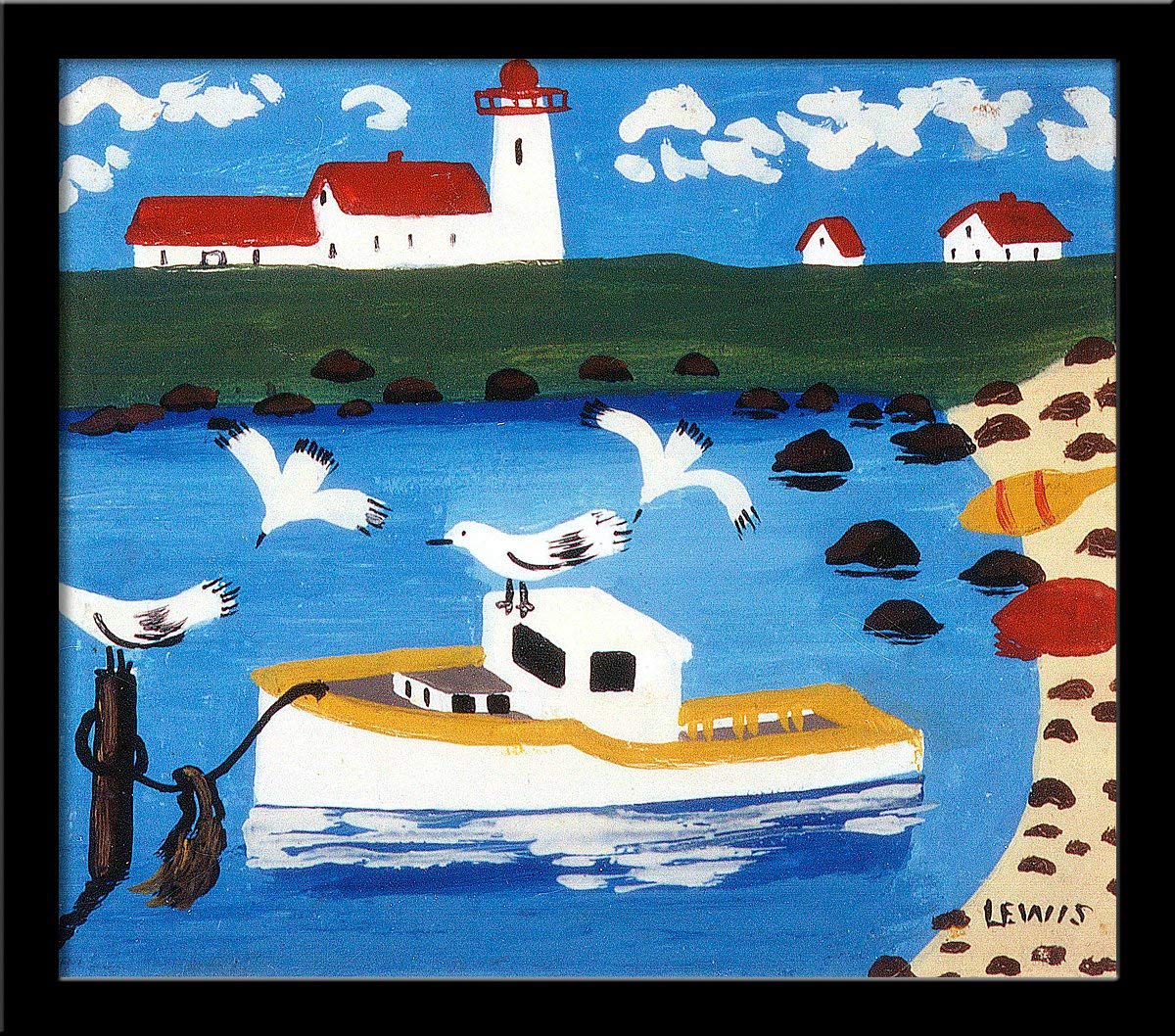 Tallenge - Cape Islander - Maud Lewis - Medium Framed Canvas (Canvas,21 x 24 � inches, MultiColour)