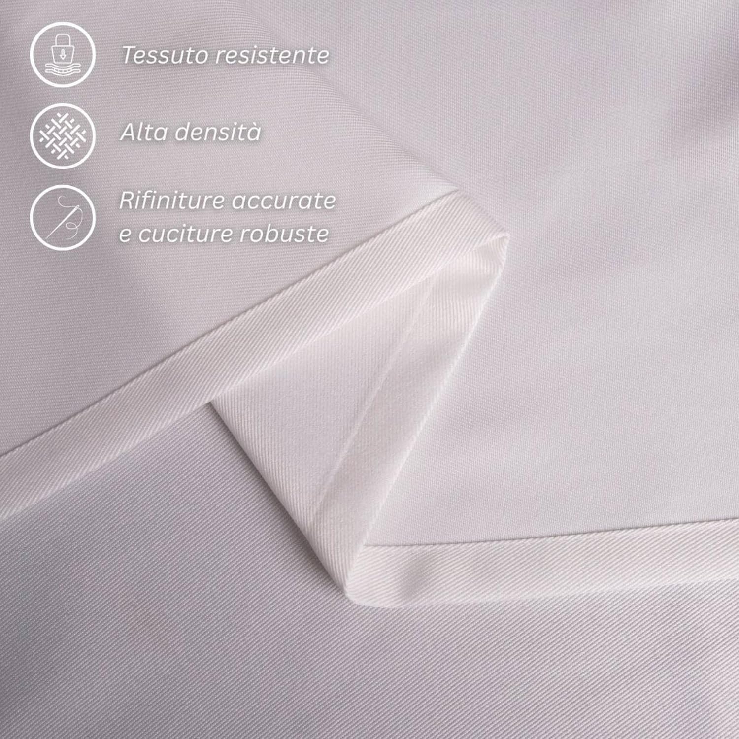 Tenda Gazebo Idrorepellente e Resistente, Tenda da Esterno per Gazebo, Dotata di Passanti con Chiusura a Bottone, 100% Made in Italy, Colore Bianco, Misure 260 Cm Altezza x 200 cm Larghezza