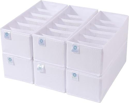 Miniatura 8 de Qozary Paquete de 6 divisores organizadores de cajones de ropa interior, cajas de almacenamiento plegables para ropa, calcetines, lencería, ropa