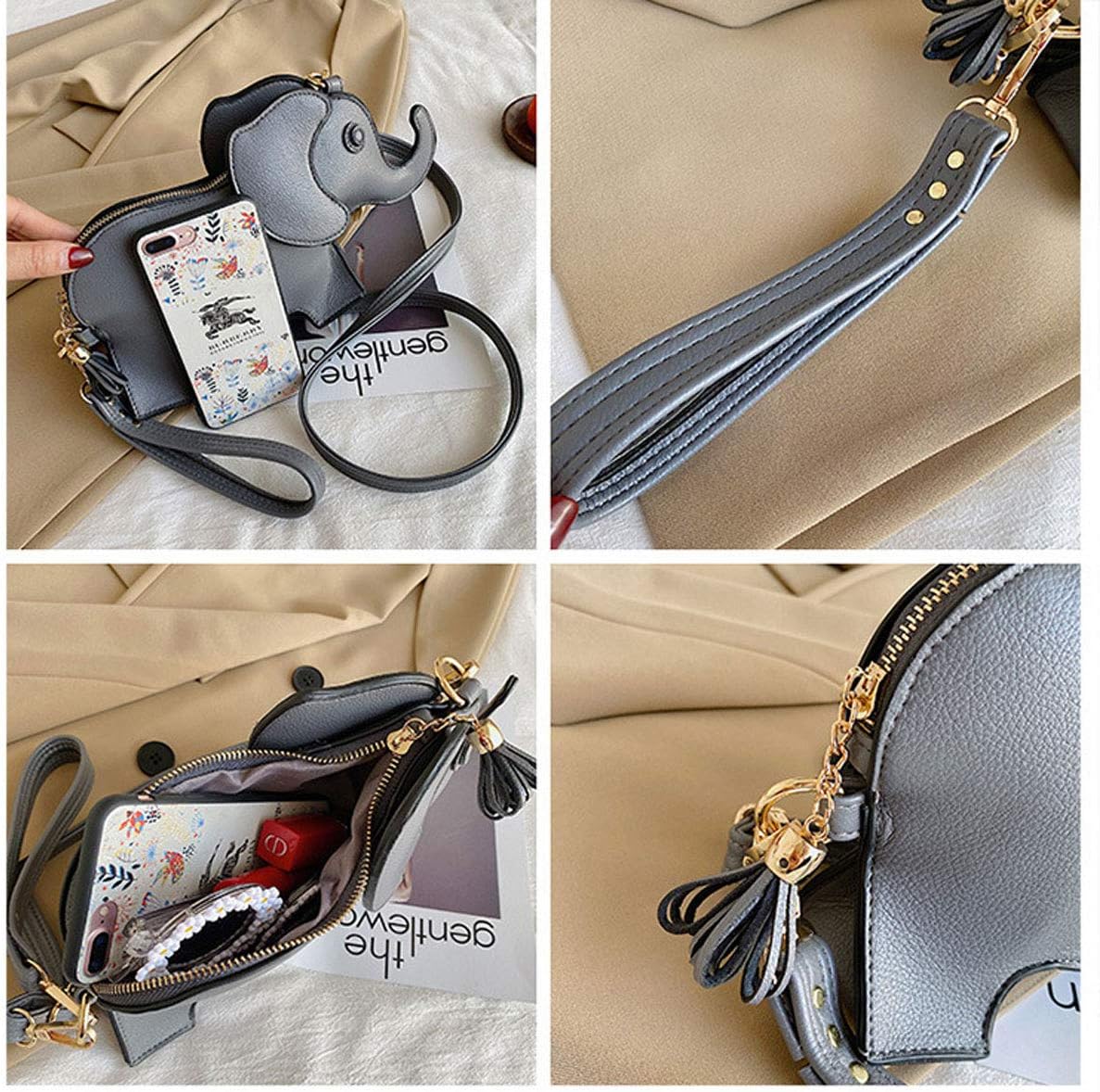 Animal Elephant Shape Crossbody Bag Purse Fashion Women Pu Leather Chic Shoulder Bag Clutch for Girls - Image 3